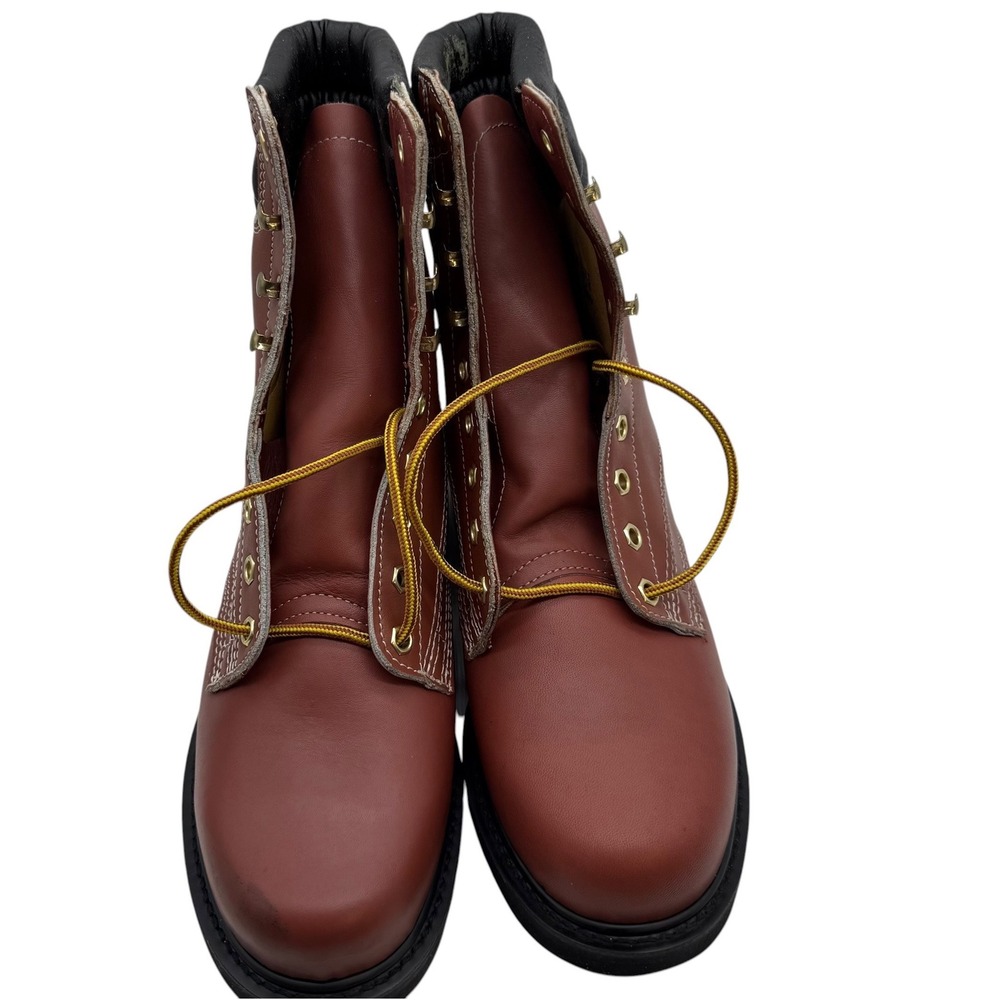 Sears Knapp 86022 Mens Leather Work Boots Brown Lug Sole 9.5 D VTG heritage
